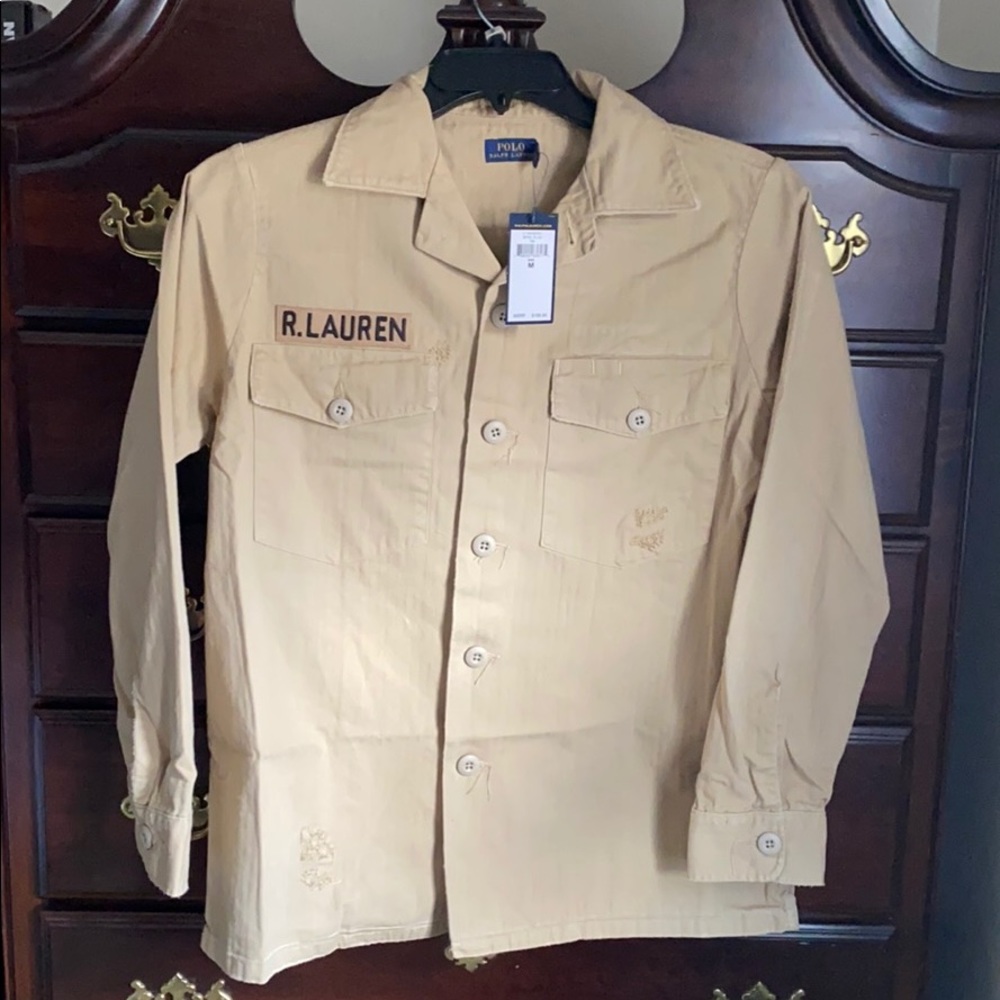 Polo Ralph Lauren tan military style button up